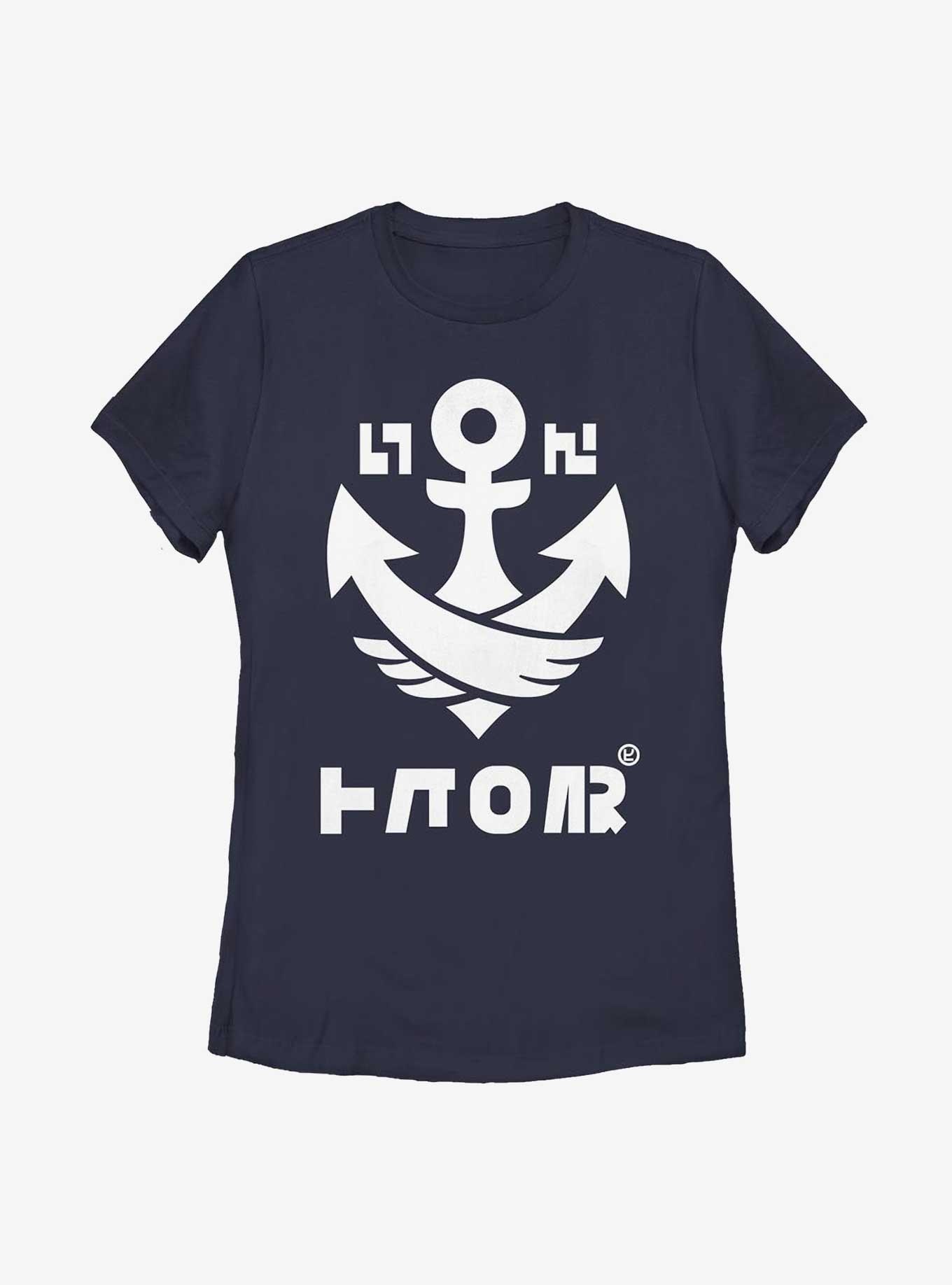 Nintendo Splatoon Splat Badge Anchor Womens T-Shirt, NAVY, hi-res