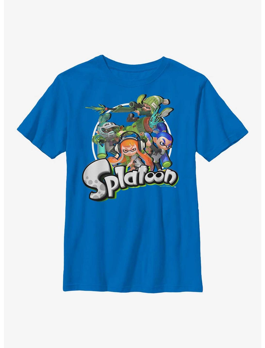Nintendo Splatoon Character Collage Youth T-Shirt, ROYAL, hi-res