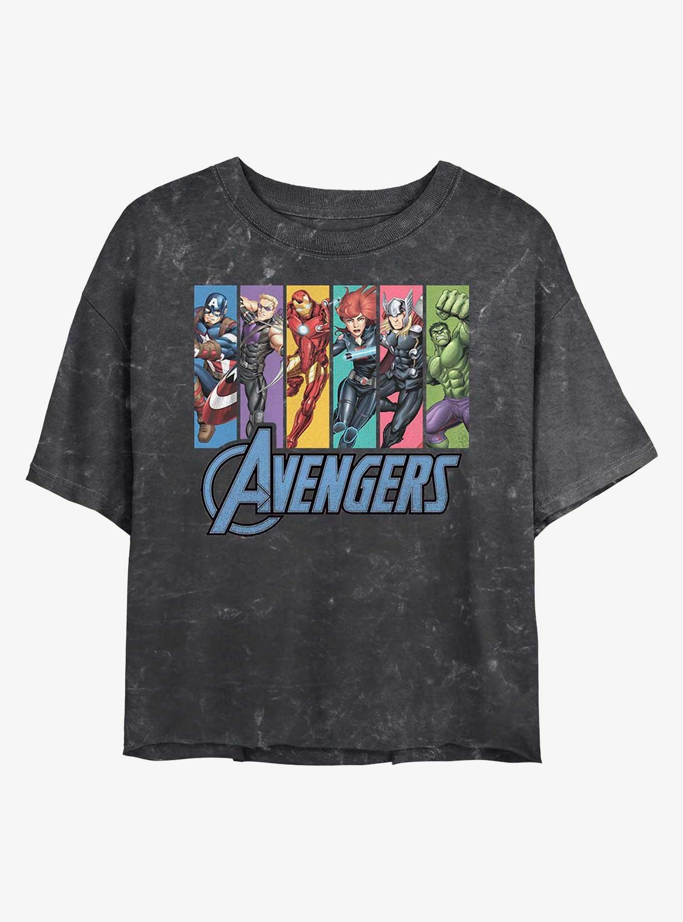 Marvel Avengers Unite Mineral Wash Crop Womens T-Shirt, , hi-res