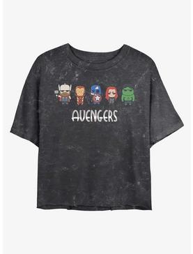 Plus Size Marvel Avengers Doodle Avengers Mineral Wash Crop Womens T-Shirt, , hi-res