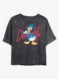 Disney Donald Duck Signature Donald Mineral Wash Crop Womens T-Shirt, BLACK, hi-res