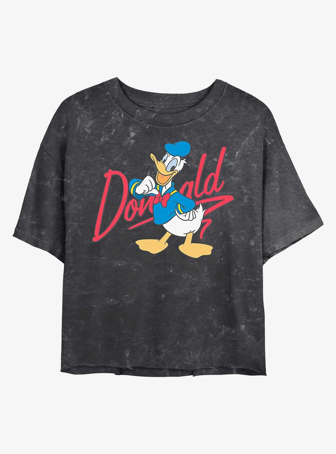 Disney Donald Duck Signature Donald Mineral Wash Crop Womens T-Shirt, , hi-res