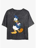 Disney Donald Duck Traditional Donald Mineral Wash Crop Womens T-Shirt, BLACK, hi-res