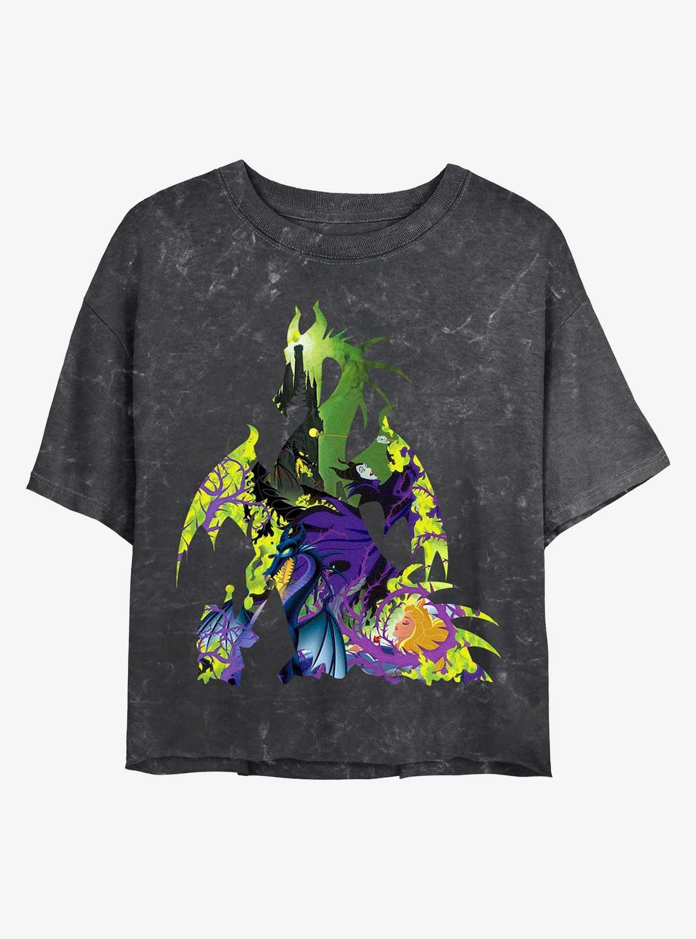 Disney Princesses Dragon Form Mineral Wash Crop Womens T-Shirt, , hi-res