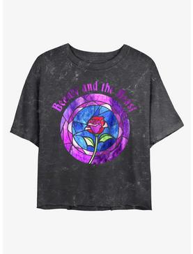 Disney Princesses Glass Rose Mineral Wash Crop Womens T-Shirt, , hi-res