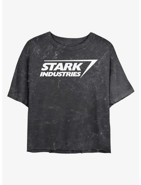Marvel Iron Man Stark Industries Logo Mineral Wash Crop Womens T-Shirt, , hi-res