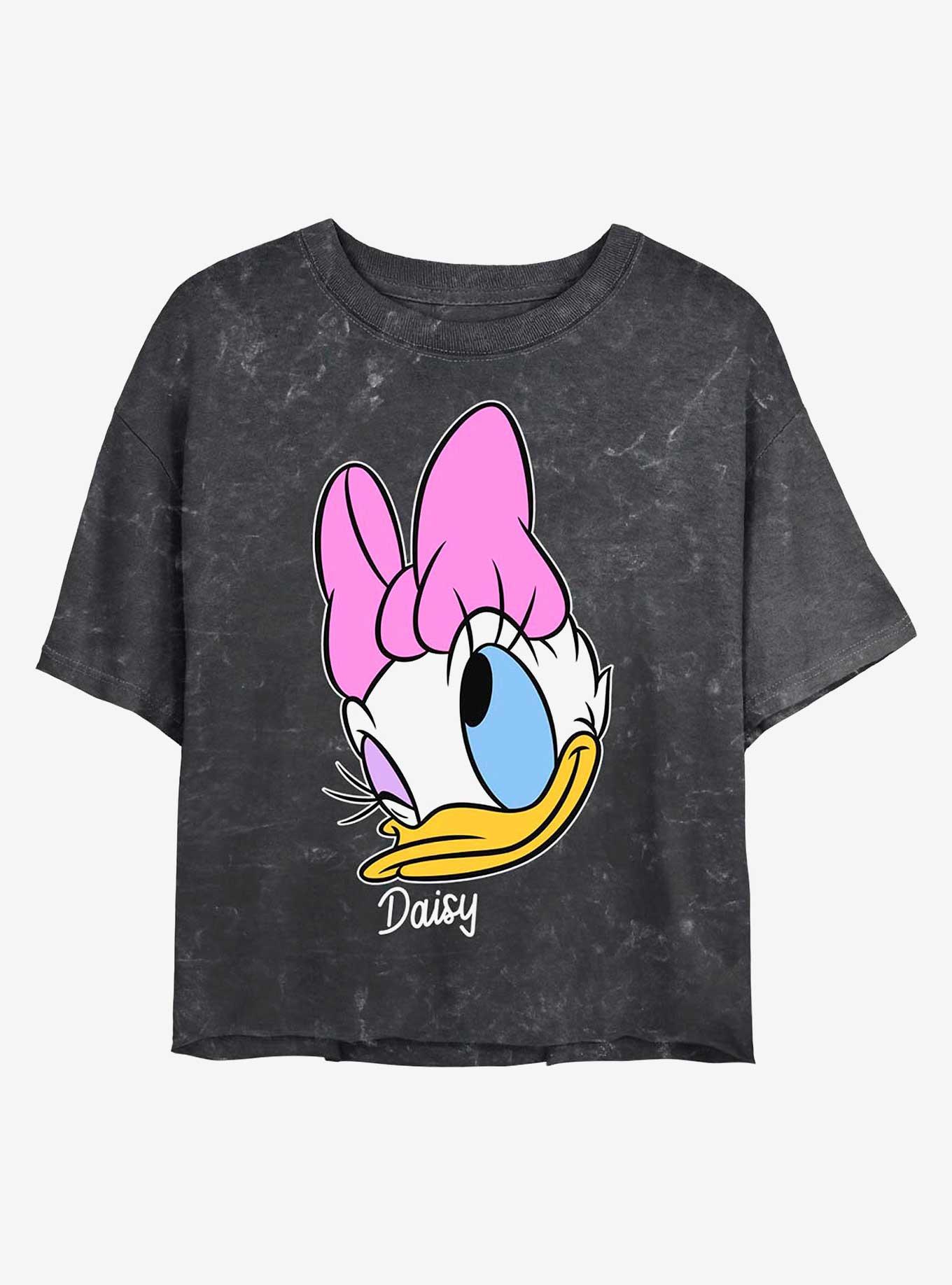 Disney Mickey Mouse Daisy Big Face Mineral Wash Crop Womens T-Shirt, , hi-res