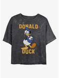 Disney Mickey Mouse Donald Duck Mineral Wash Crop Womens T-Shirt, BLACK, hi-res