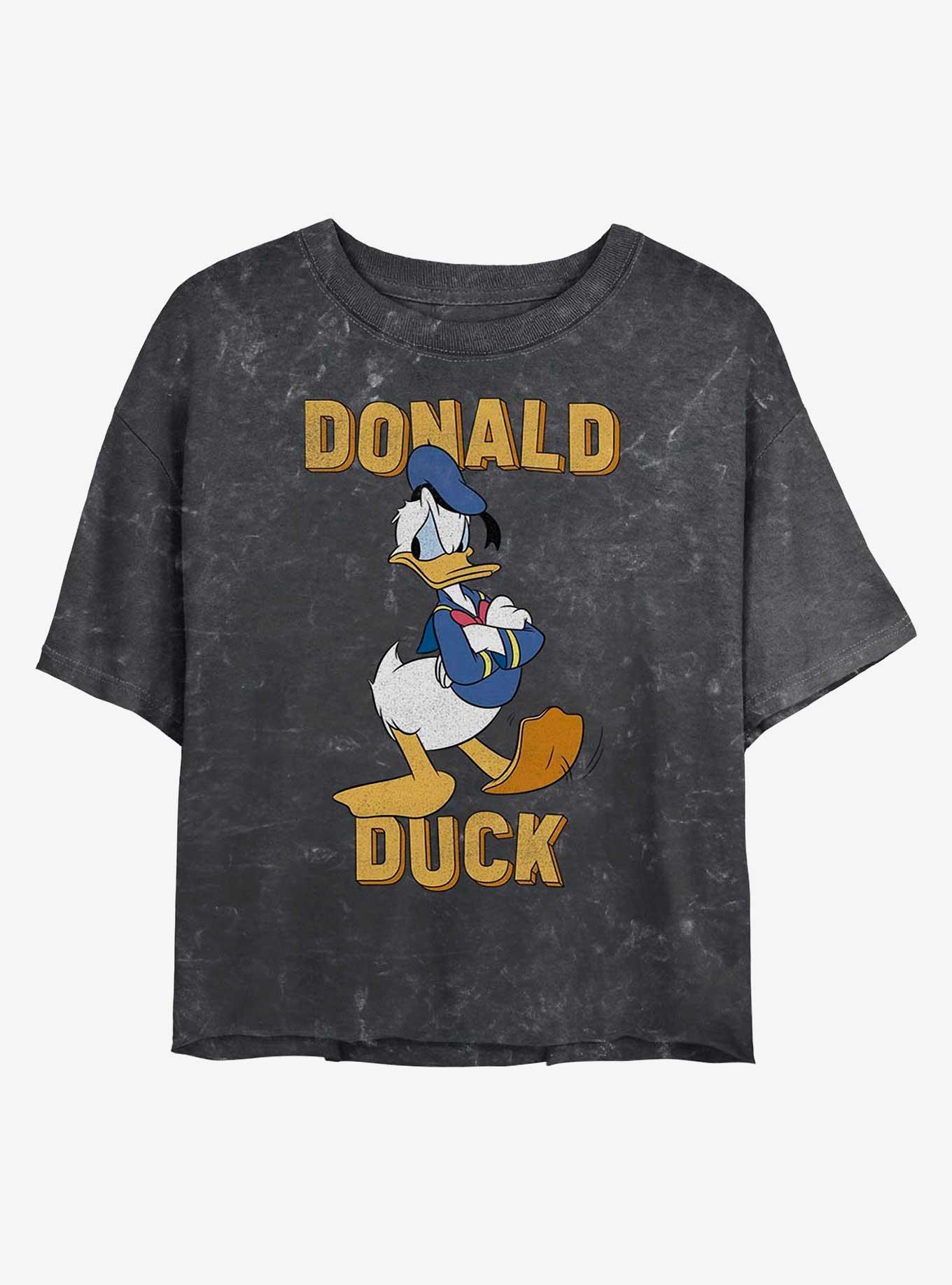 Disney Mickey Mouse Donald Duck Mineral Wash Crop Womens T-Shirt, , hi-res