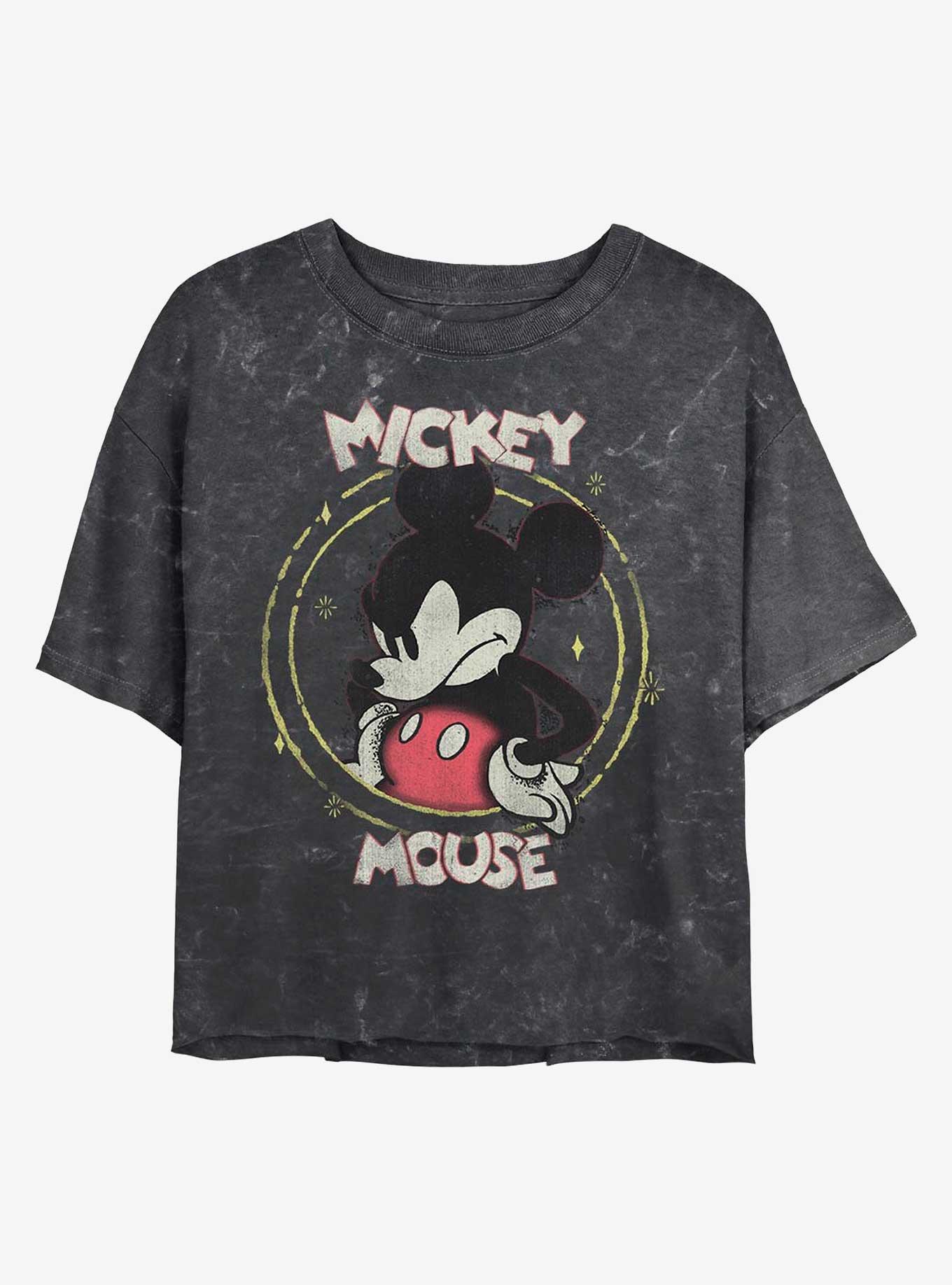 Disney Mickey Mouse Gritty Mickey Mineral Wash Crop Womens T-Shirt, , hi-res
