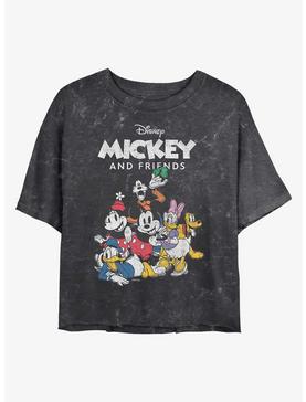 Disney Mickey Mouse Mickey Friends Group Mineral Wash Crop Womens T-Shirt, , hi-res