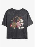 Disney Mickey Mouse New Year Mickey Mineral Wash Crop Womens T-Shirt, BLACK, hi-res