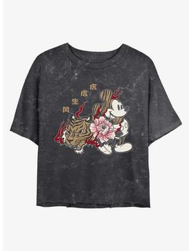 Disney Mickey Mouse New Year Mickey Mineral Wash Crop Womens T-Shirt, , hi-res
