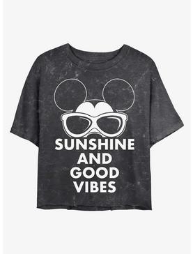 Disney Mickey Mouse Sunshine and Good Vibes Mineral Wash Crop Womens T-Shirt, , hi-res