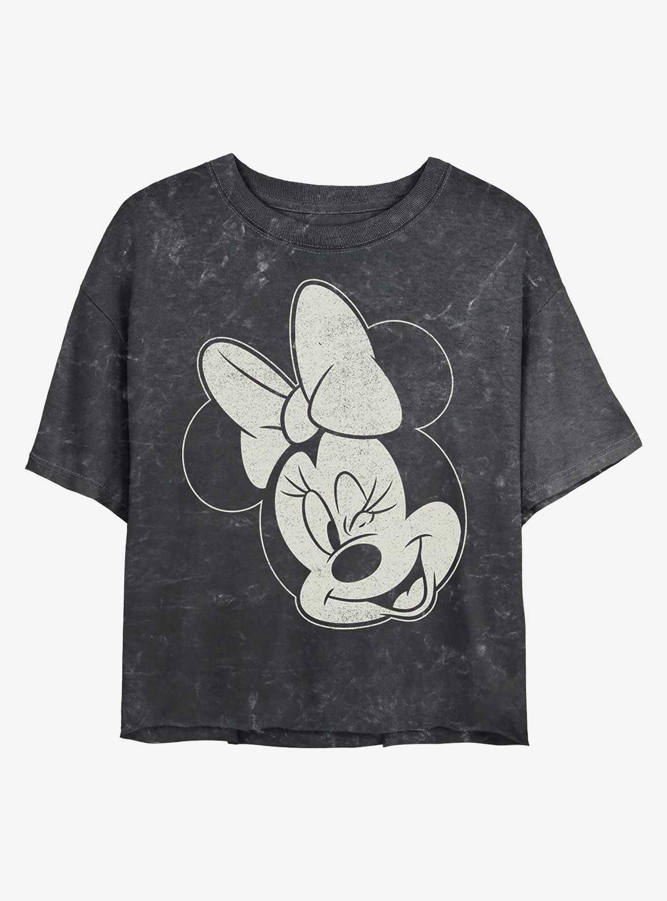 Disney Minnie Mouse Minnie Wink Mineral Wash Crop Womens T-Shirt, , hi-res