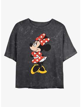 Disney Minnie Mouse Traditional Minnie Mineral Wash Crop Womens T-Shirt, , hi-res