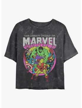 Plus Size Marvel Group Mineral Wash Crop Womens T-Shirt, , hi-res