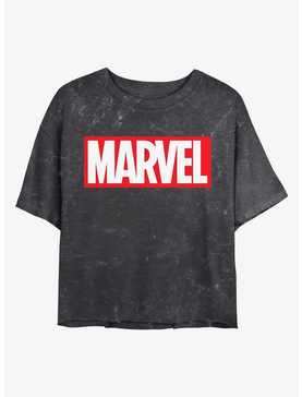Marvel Logo Mineral Wash Crop Womens T-Shirt, , hi-res