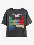Marvel Periodic Heroes Mineral Wash Crop Womens T-Shirt, BLACK, hi-res