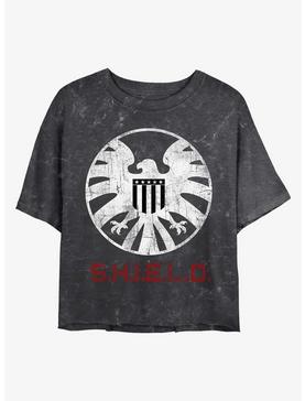 Marvel S.H.I.E.L.D Logo Mineral Wash Crop Womens T-Shirt, , hi-res