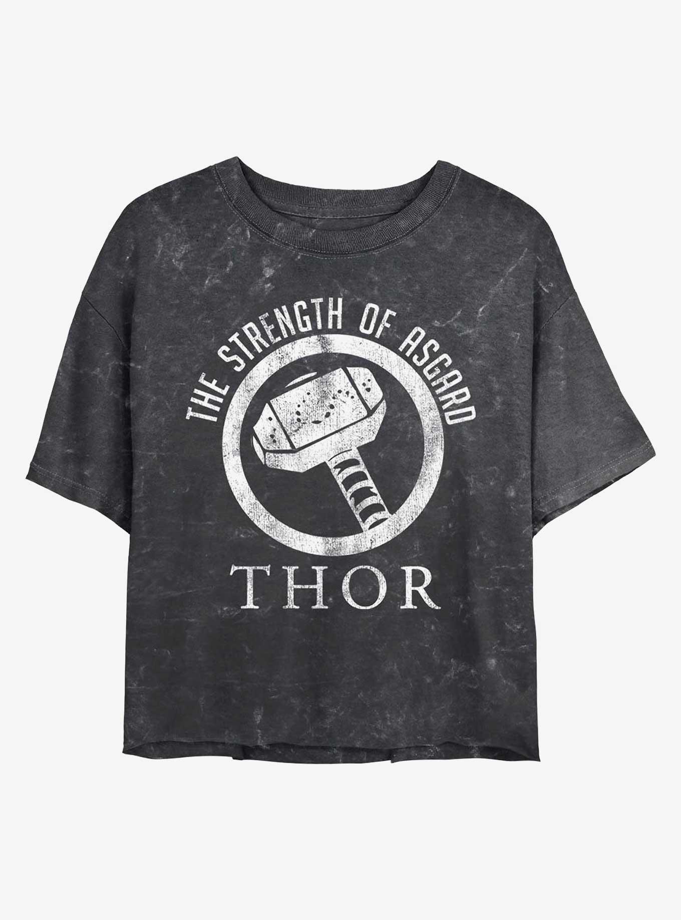 Marvel Thor Strength of Asgard Mineral Wash Crop Womens T-Shirt, , hi-res