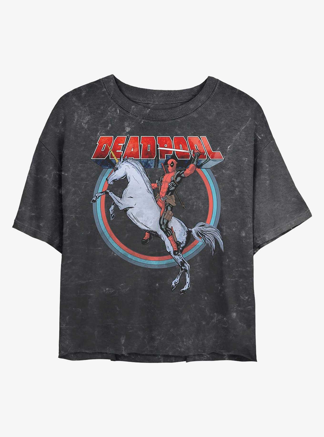 Marvel Unicorn Mineral Wash Crop Womens T-Shirt, , hi-res