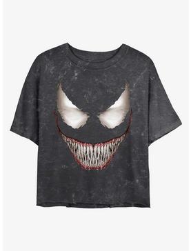 Plus Size Marvel Venom Face Mineral Wash Crop Womens T-Shirt, , hi-res
