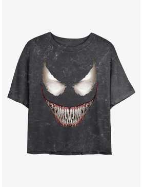 Marvel Venom Face Mineral Wash Crop Womens T-Shirt, , hi-res