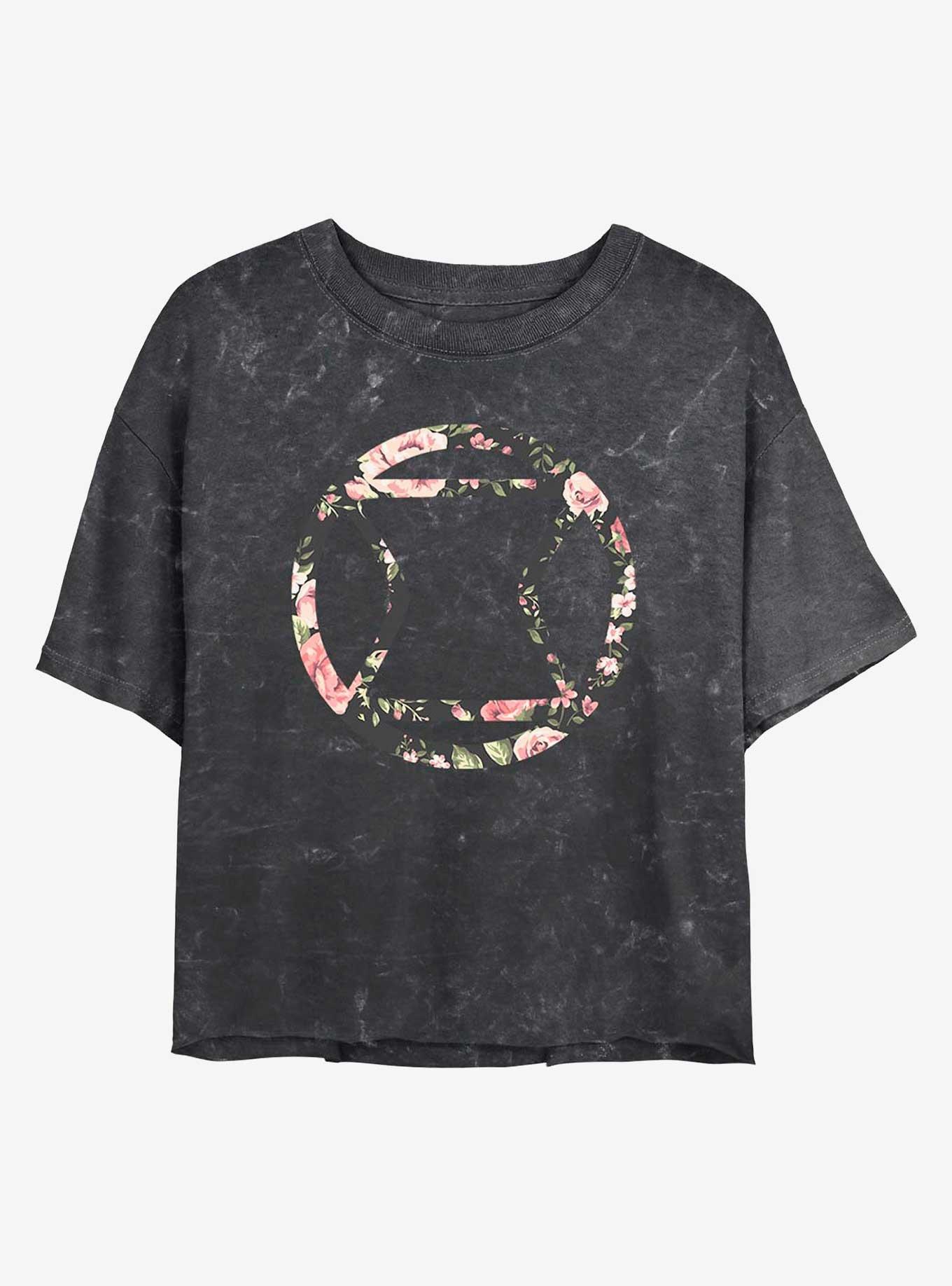Marvel Widow Rose Mineral Wash Crop Womens T-Shirt, , hi-res