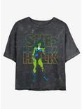 Marvel She Hulk Retro Mineral Wash Womens Crop T-Shirt, BLACK, hi-res