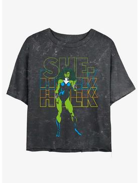 Marvel She Hulk Retro Mineral Wash Womens Crop T-Shirt, , hi-res