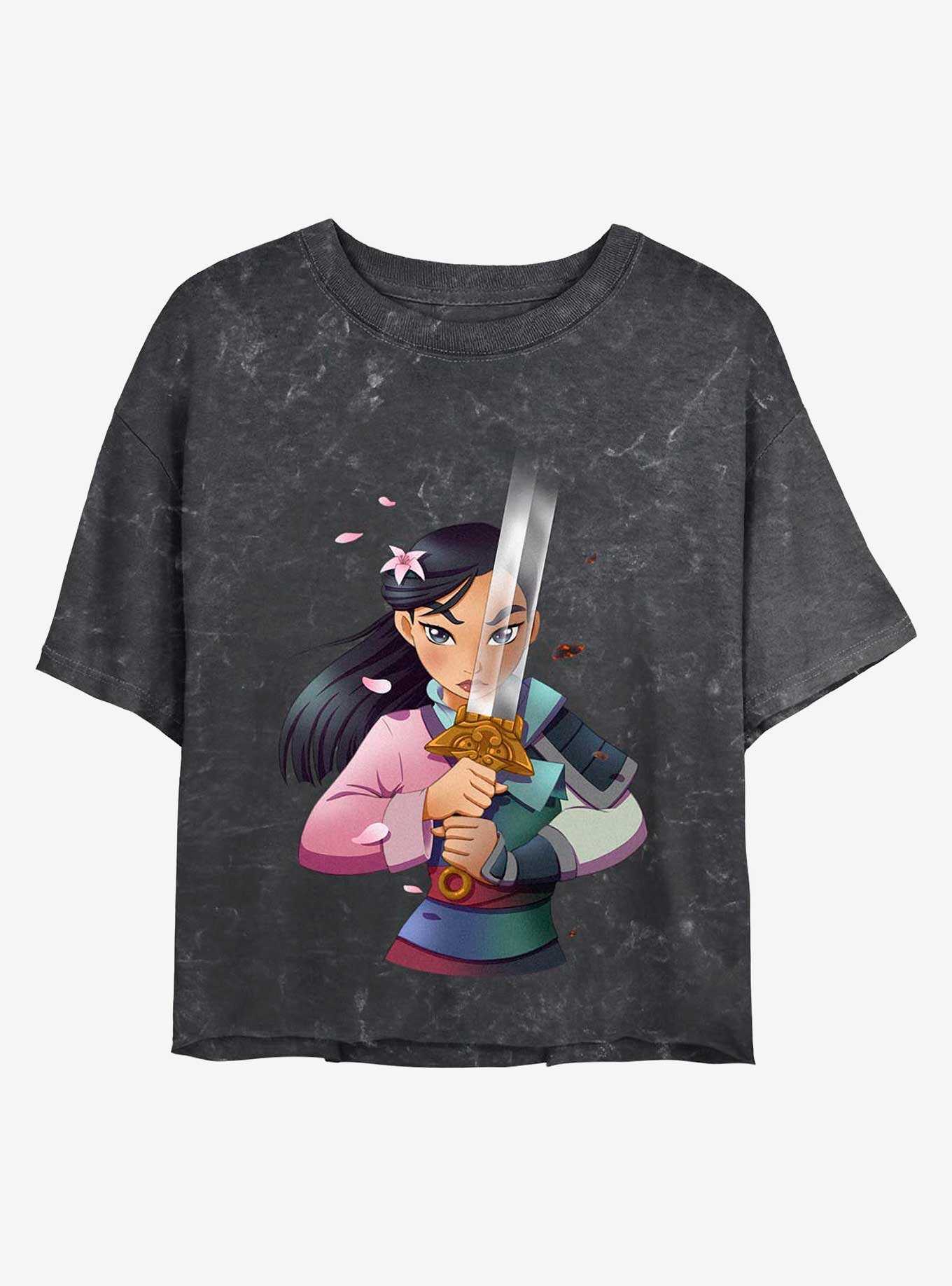 Disney Mulan Anime Mulan Mineral Wash Crop Womens T-Shirt, , hi-res