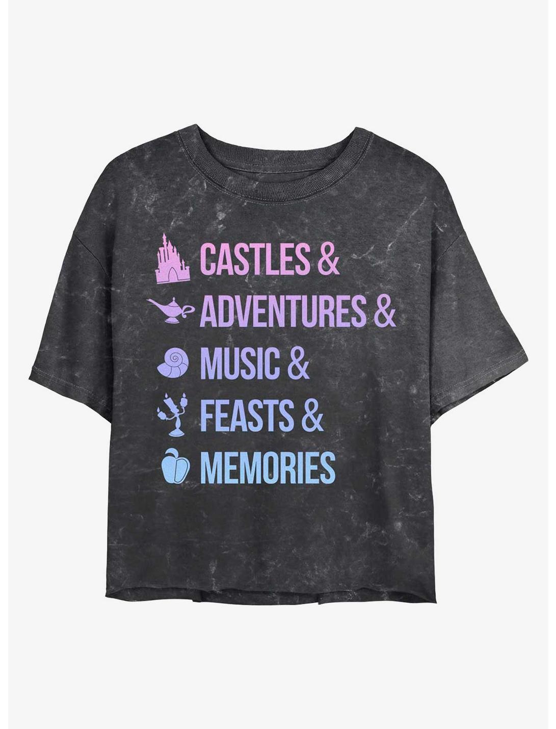 Disney Princesses Just Disney Things Mineral Wash Crop Womens T-Shirt, BLACK, hi-res