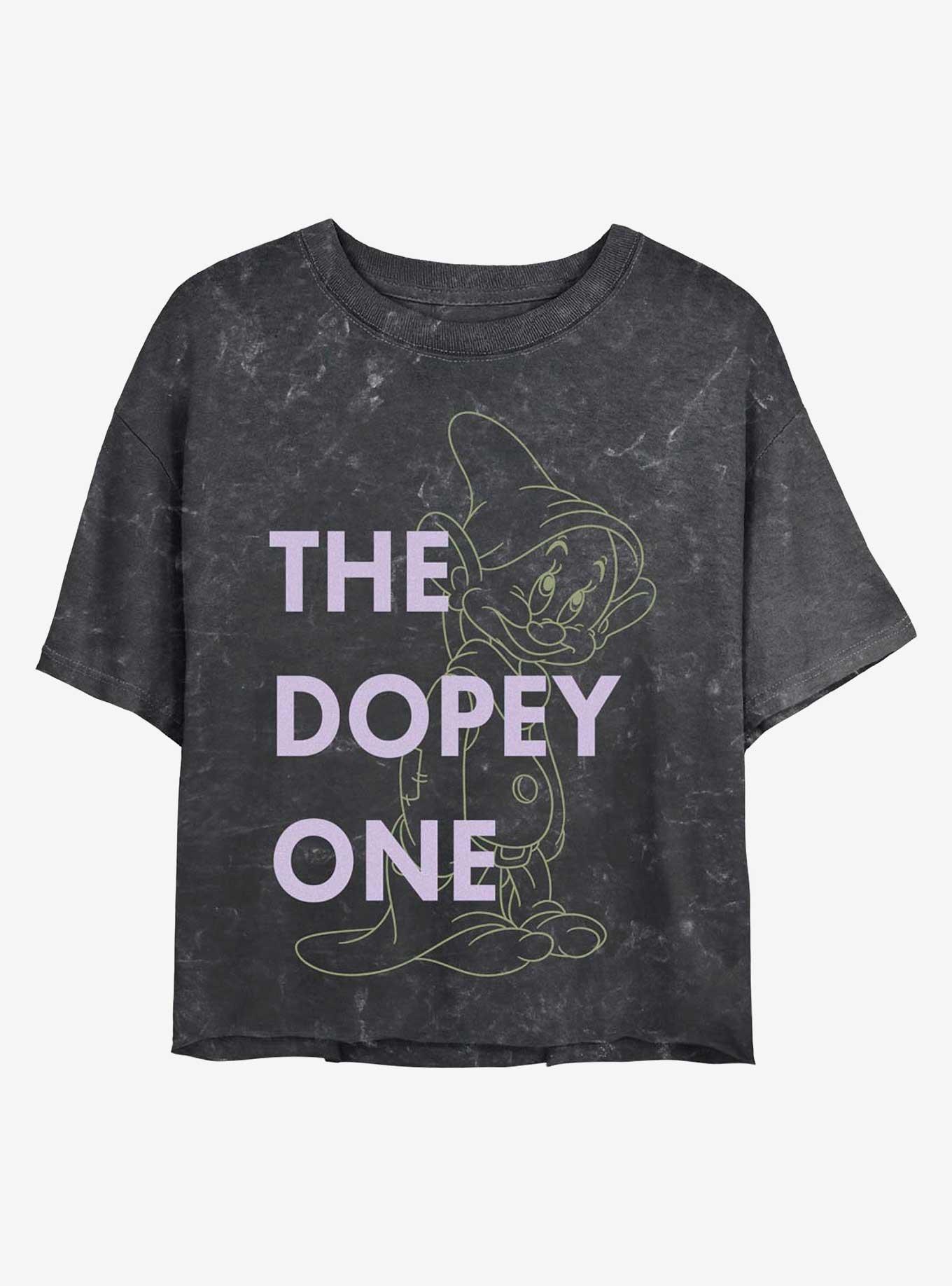 Disney Princesses One Dopey Dwarf Mineral Wash Crop Womens T-Shirt, , hi-res