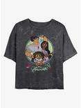 Disney Encanto Sisters Mineral Wash Crop Womens T-Shirt, BLACK, hi-res