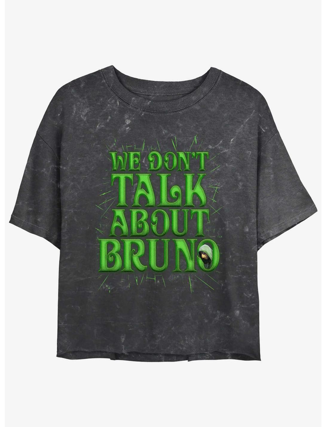 Disney Encanto Don't Talk About Bruno Mineral Wash Womens Crop T-Shirt, BLACK, hi-res
