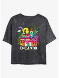 Disney Encanto Encanto Gold Mineral Wash Womens Crop T-Shirt, BLKCHAR, hi-res