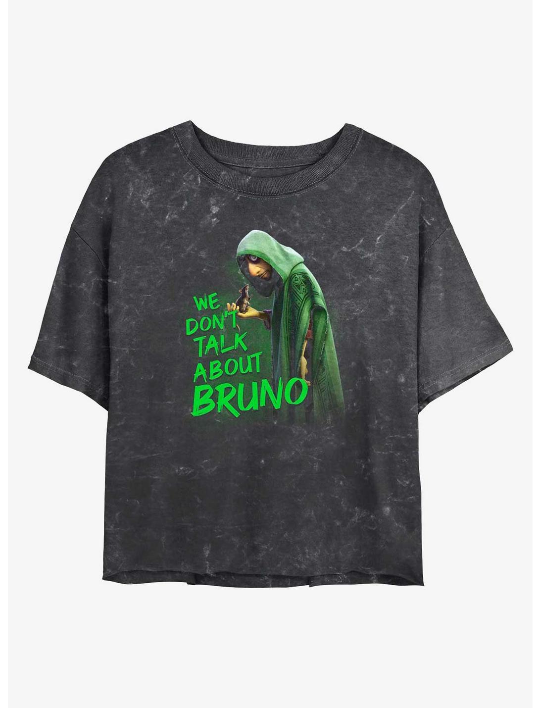 Disney Encanto We Don't Talk About Bruno Mineral Wash Womens Crop T-Shirt, BLKCHAR, hi-res