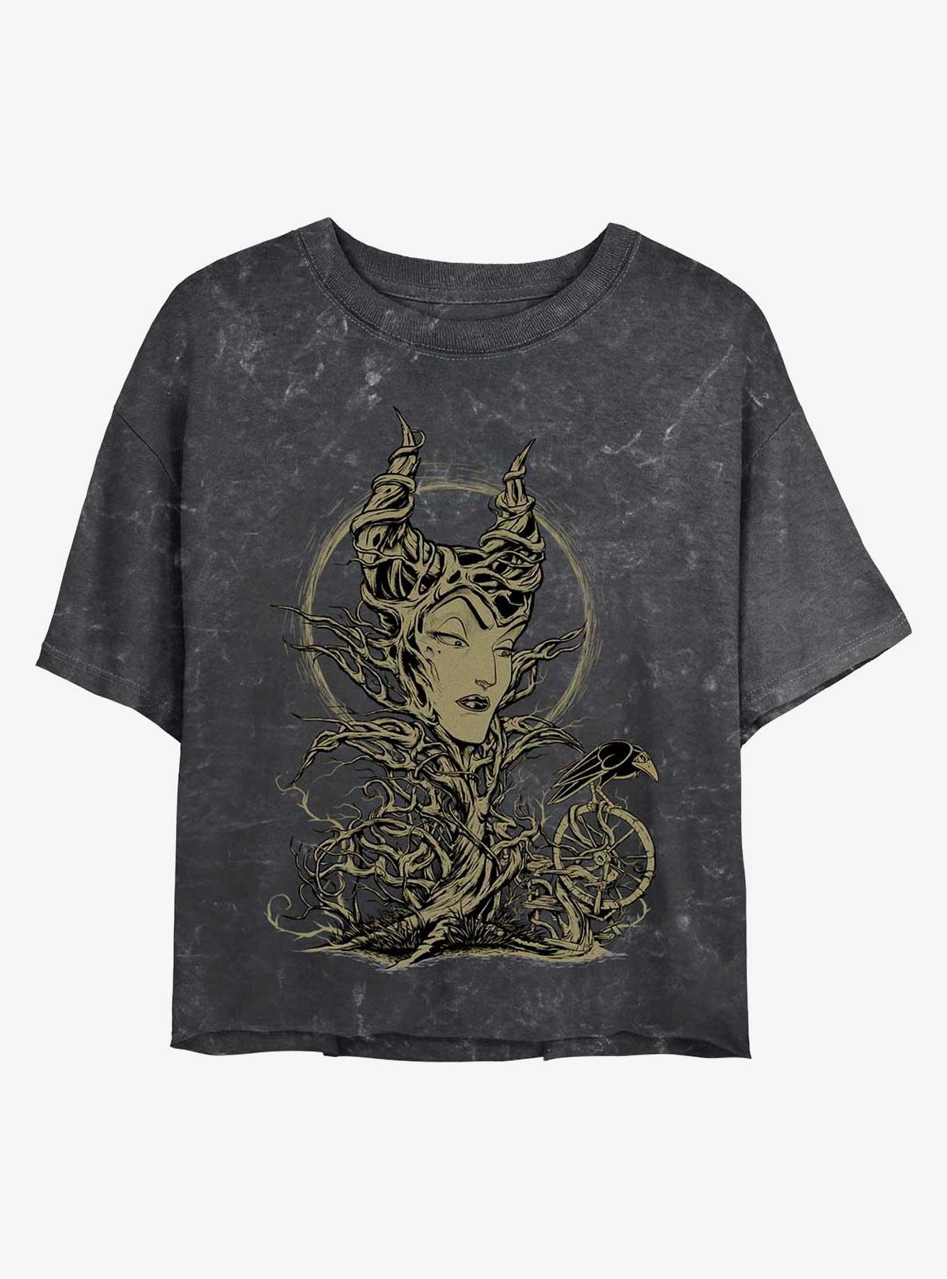 Disney Maleficent The Gift Maleficent Mineral Wash Crop Womens T-Shirt, BLACK, hi-res