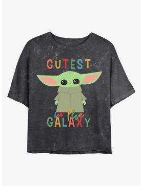 Star Wars The Mandalorian Cutest Little Child Mineral Wash Crop Womens T-Shirt, , hi-res