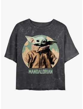 Star Wars The Mandalorian Grogu The Child Mineral Wash Crop Womens T-Shirt, , hi-res