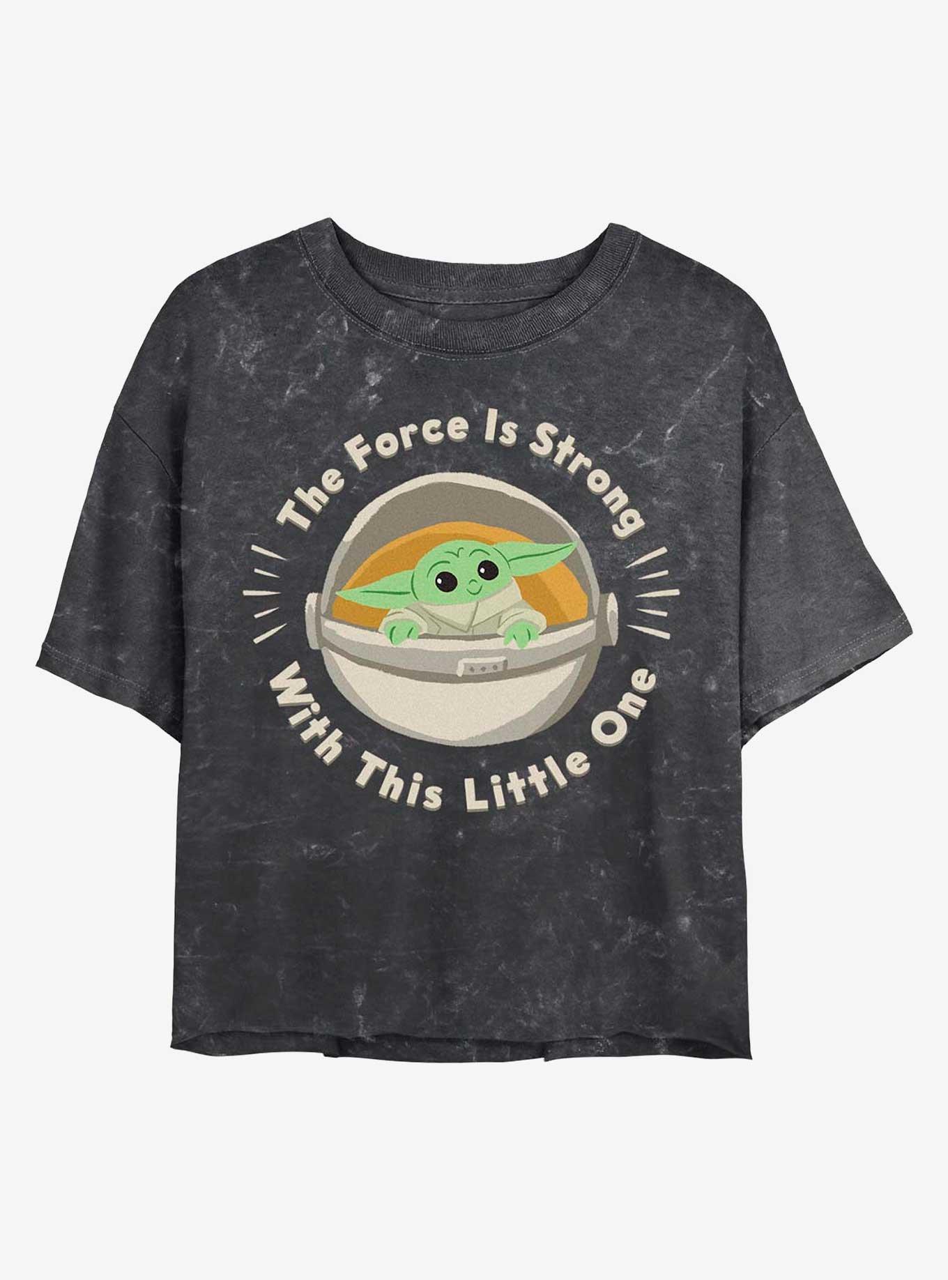 Star Wars The Mandalorian Little One Mineral Wash Crop Womens T-Shirt, , hi-res