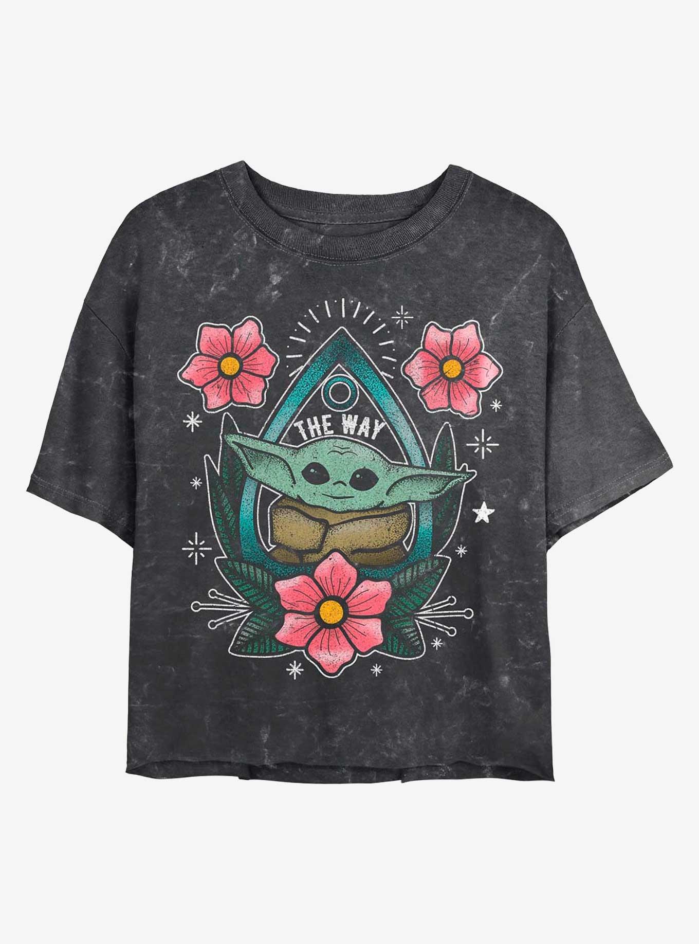 Star Wars The Mandalorian Planchette Child Mineral Wash Crop Womens T-Shirt, , hi-res