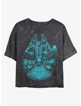 Star Wars Blue Falcon Mineral Wash Crop Womens T-Shirt, , hi-res