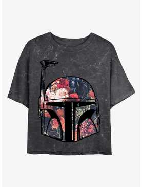 Star Wars Bobba Floral Mineral Wash Crop Womens T-Shirt, , hi-res