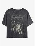 Star Wars Galaxy Fighters Mineral Wash Crop Womens T-Shirt, BLACK, hi-res