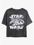 Star Wars Initiating Hyperdrive Mineral Wash Crop Womens T-Shirt, BLACK, hi-res