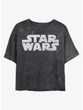 Star Wars Logo Mineral Wash Crop Womens T-Shirt, BLACK, hi-res