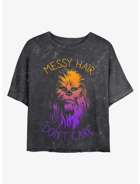Star Wars Messy Hair Chewie Mineral Wash Crop Womens T-Shirt, , hi-res