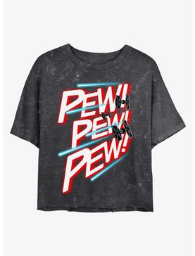 Star Wars Pew Pew Pew Mineral Wash Crop Womens T-Shirt, , hi-res